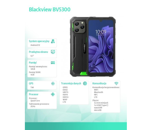 Blackview BV5300 4/32GB 6580mAh zielony - 1150900 - zdjęcie 8
